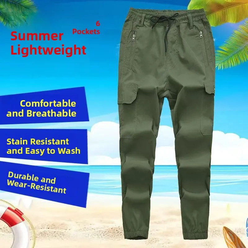 

Summer Pure Cotton Anti-Heat Wear-Resistant Workwear Loose Thin Men's Maintenance Labor Protection Pants for Welding Work
