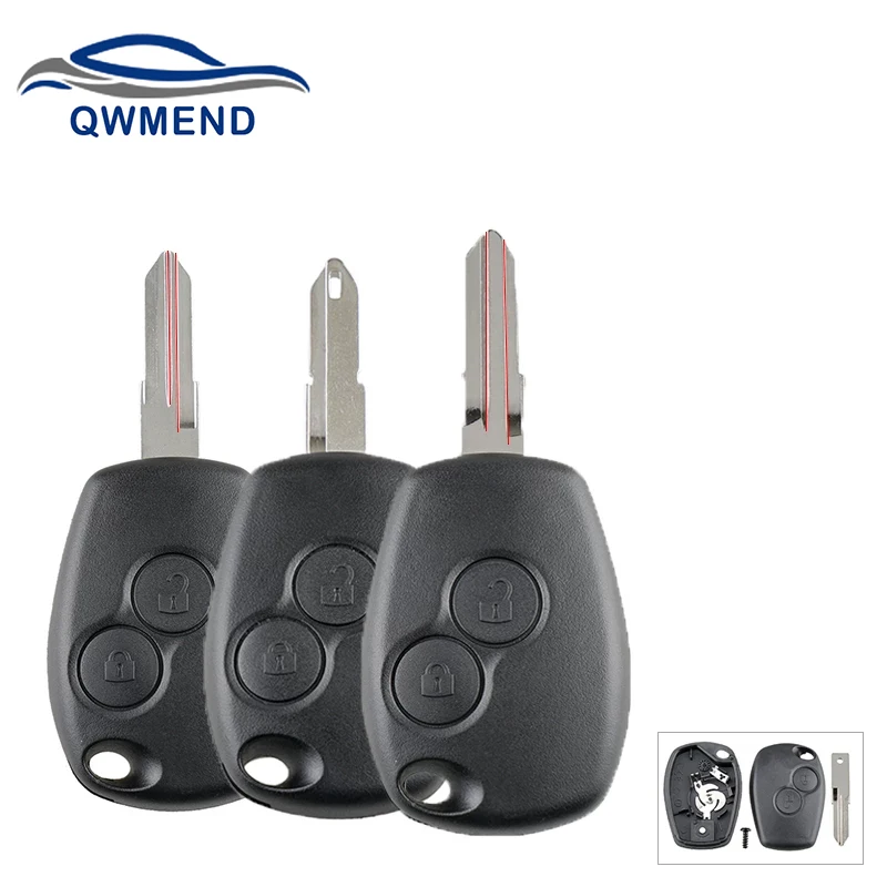 

QWMEND for Renault Key 2 Buttons Remote Key Fob Case for Renault Clio Modus Vauxhall Movano Vivaro 2005-2012 Car Key Shell