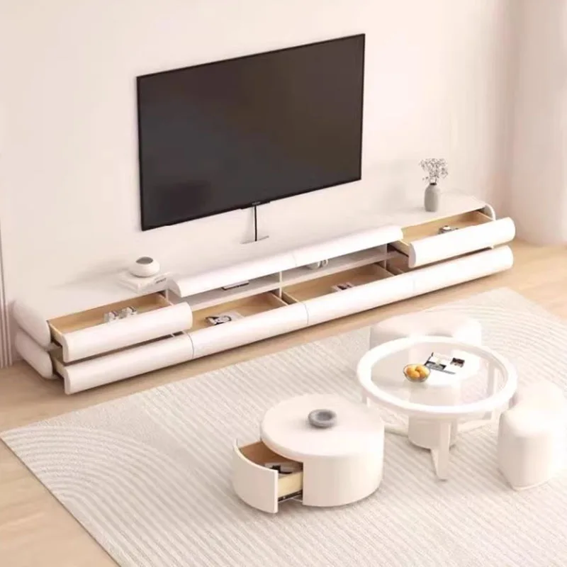

Дизайнерские белые тумбы под телевизор для гостиной: современные, минималистичные, универсальные, с местом для хранения и демонстрации, мебель для дома