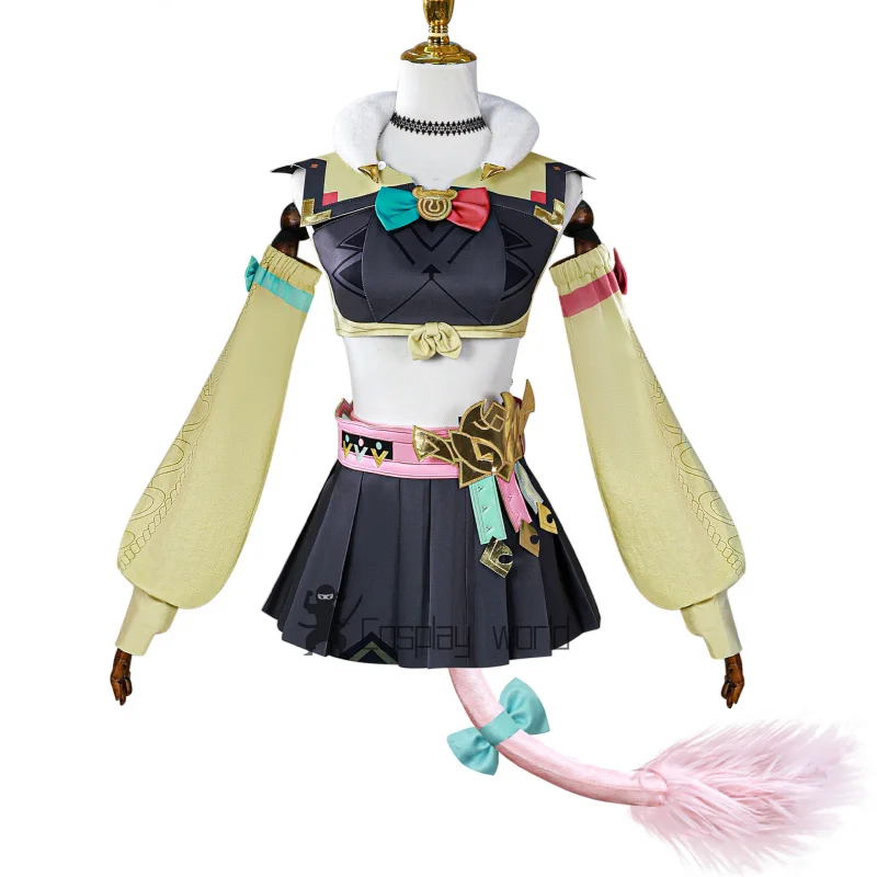 

Game Genshin Impact Cosplay Costume Varesa Full Set Cute Clothes Skirt Wig Uniform Carnival Halloween Party Play Role Clothes
