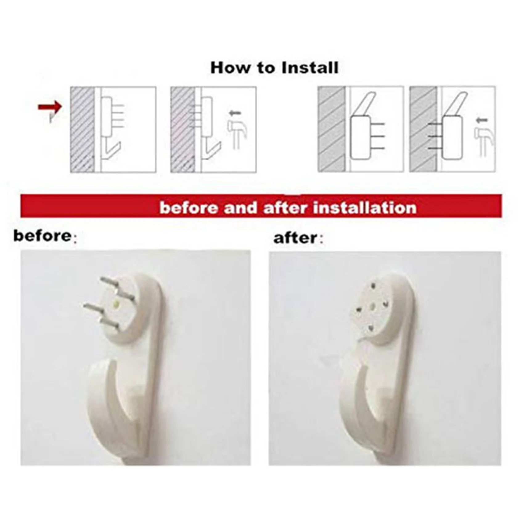 AB42-210 Pack Picture Hangers For Hard Wall Concrete Hanging Photo Frames Drywall Hook Art Painting Display Hangers Clock