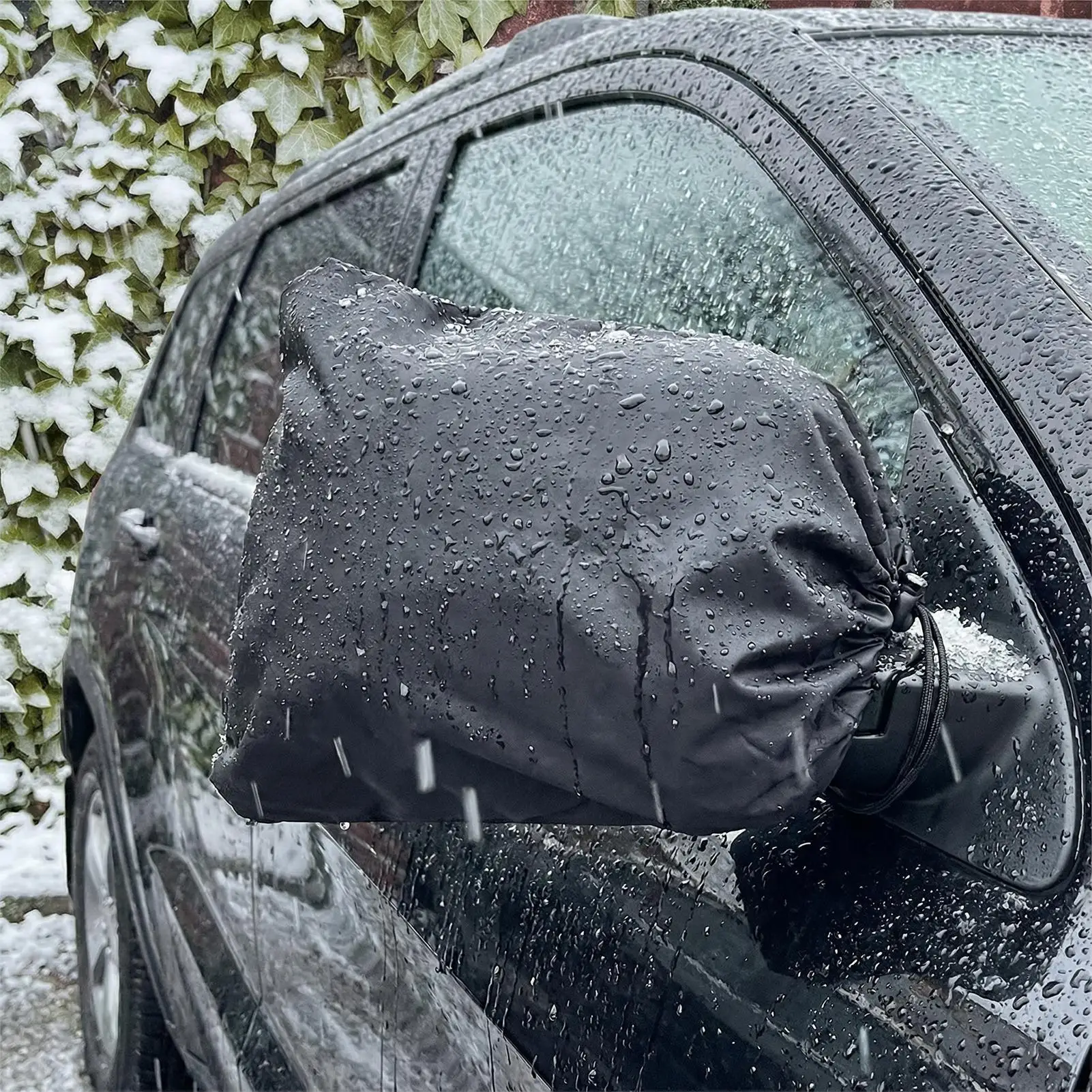 1pcs Car Side Mirror Cover Elastic Band Secure Fit Winter Side View Mirror Protector Cover for Truck SUV RV Sedan Outdoor Parkin