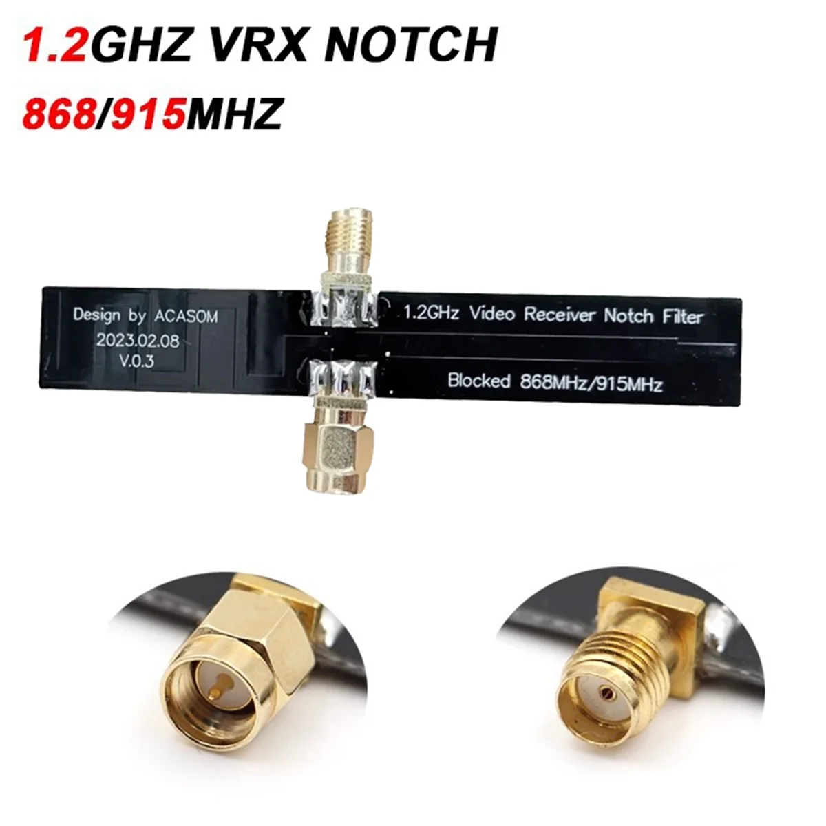 1.2GHz VRX Notch Filter 868/915 MHz Improves Video Reception for 1.2-1.3GHz Video Receiver Compatible with TBS Crossfire