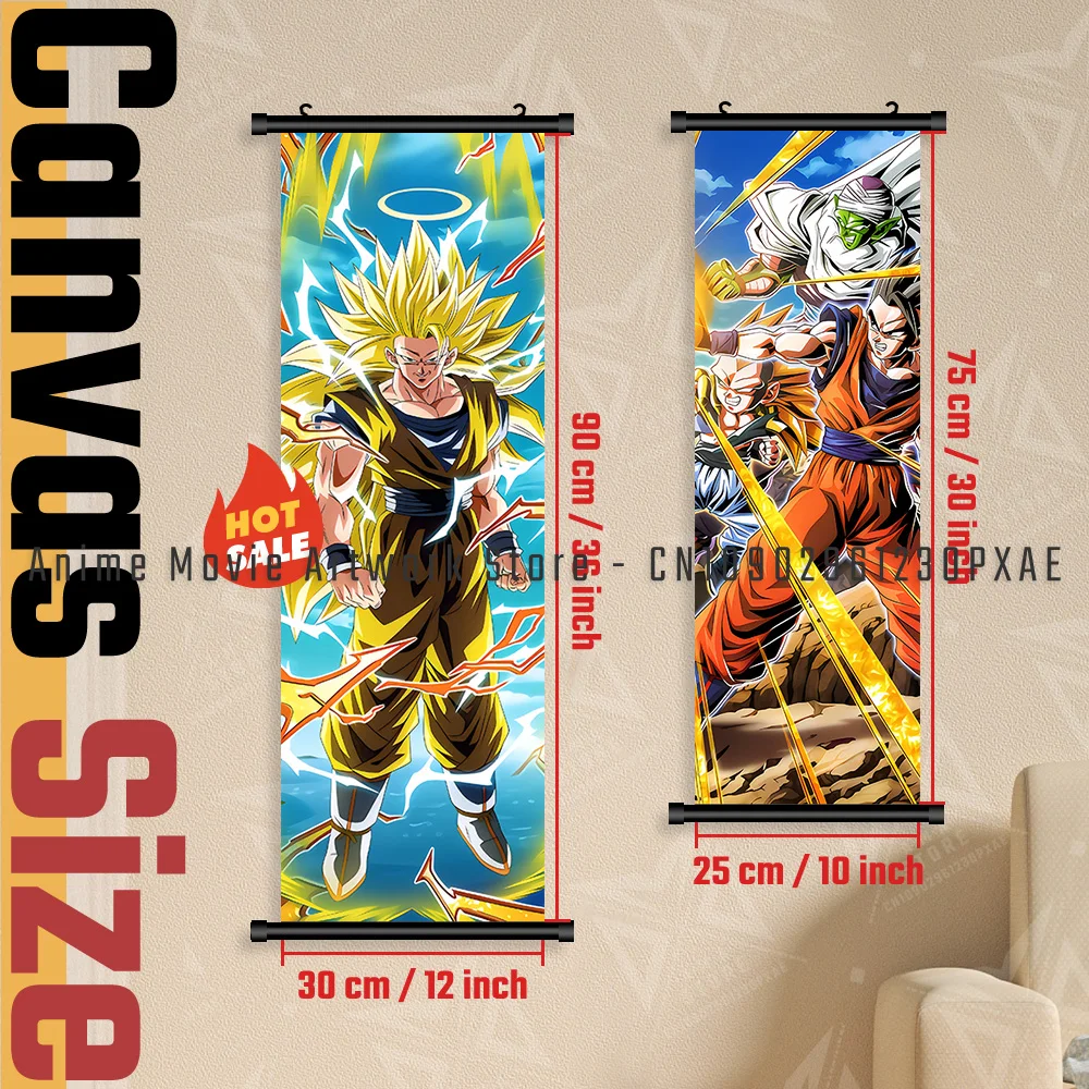 Peinture sur toile Dragon Ball, décoration de la maison, anime à sang chaud, rouleaux d'art mural, photo, impressions Son Goku, affiche pour chambre