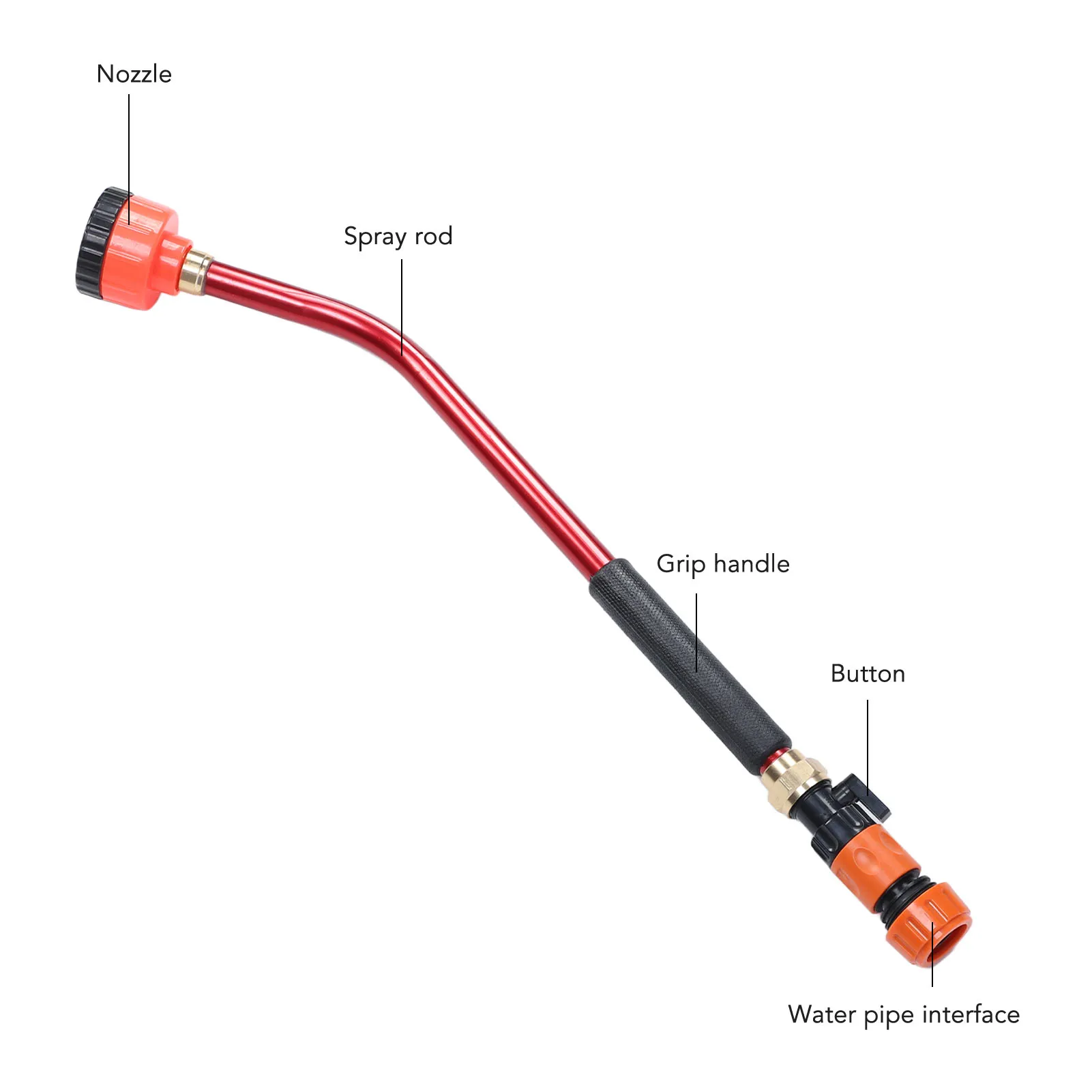 Adjustable Water Sprayer Wand Aluminum Alloy Plastic Plant Watering Sprinkler for High Pressure Cleaning Cars Watering Plants
