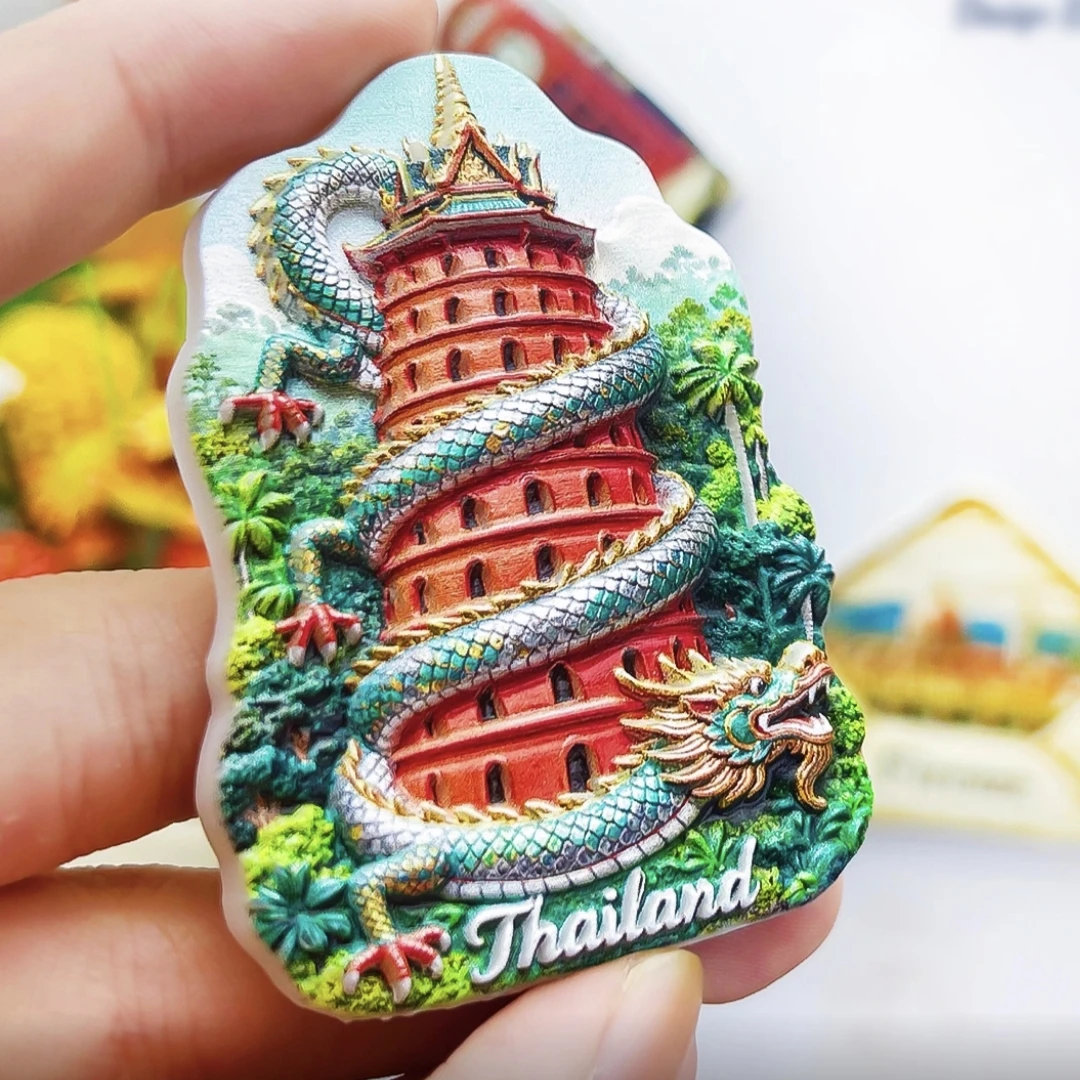 Asia Thailand Bangkok Elephant 3D Resin Fridge Magnets Decoration Articles Handicraft Magnetic Refrigerator Collection Gift