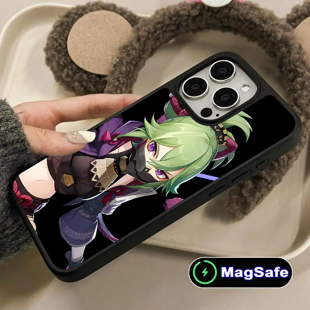 

Game GI Kuki Shinobu Mobile Phone Case for iPhone 17 16 15 14 13 12 11 Air Pro Max Plus Magsafe Matte Surface Colorful Cover