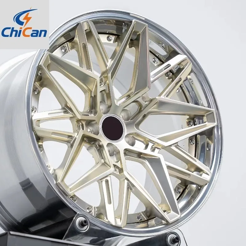 

【2026】Chican Custom Forged FROZEN GOLD High End 2 Piece T6061 Rim 5X112 5X108 5X114.3 5X120 for Audi Model