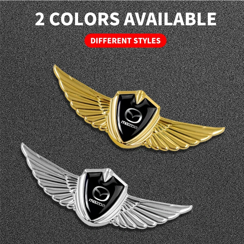 Car Badge Metal Wings Body Decoration Sticker For Mazda 2 3 6 5 Atenza CX3 CX5 MX5 CX7 Axela CX30 CX90 CX60 CX50 Car Accessories