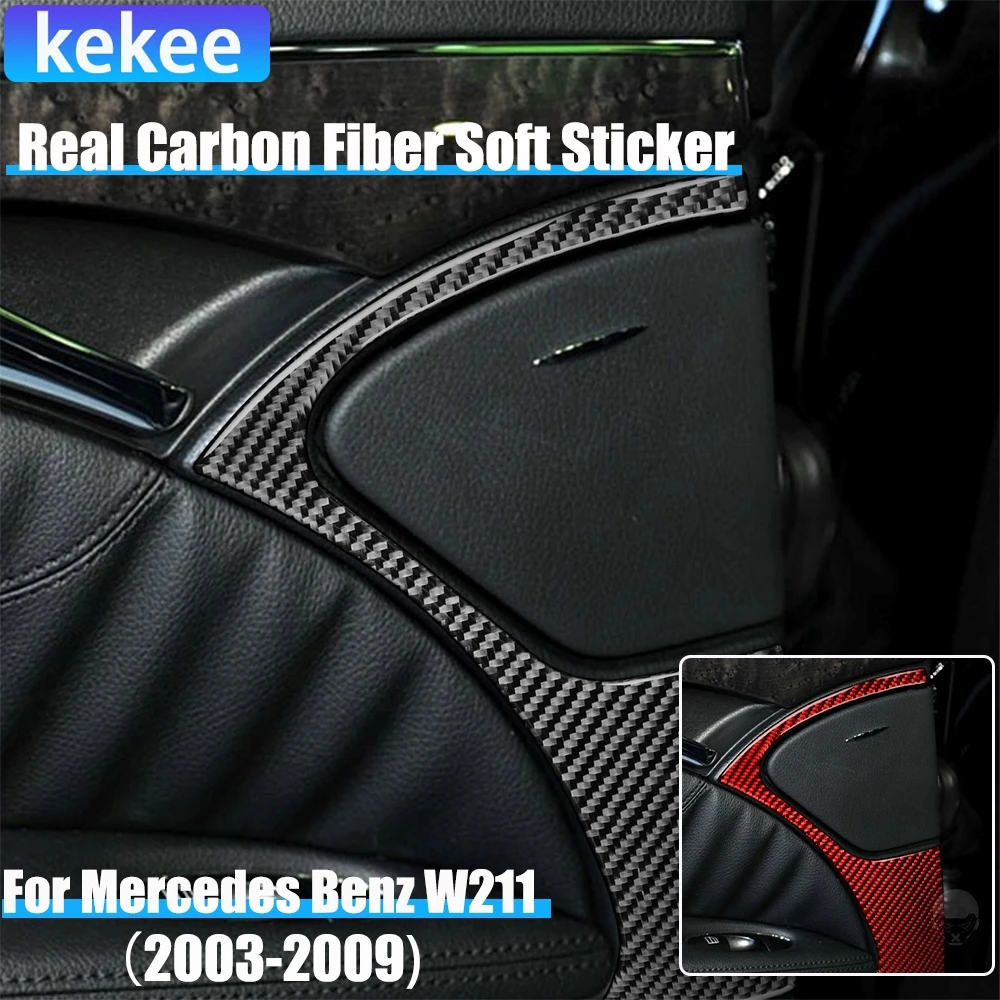 

Carbon Fiber Car Accessories Rear Ashtray Frame Cover Soft Sticker For Mercedes W211 E Class 2003 2004 2005 2006 2007 2008 2009