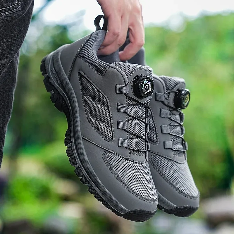 

Men'S Spring and Autumn Outdoor Sports Shoes with Rotating Buckle Convenient Comfortable Anti Slip Hiking Shoes Large Size 39-48