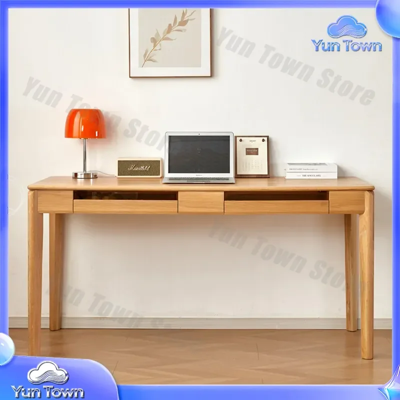 Nordic Solid Wood Desk for Black Walnut White Oak Computer Writing Study Table Home Office Furniture Kids Study Desk