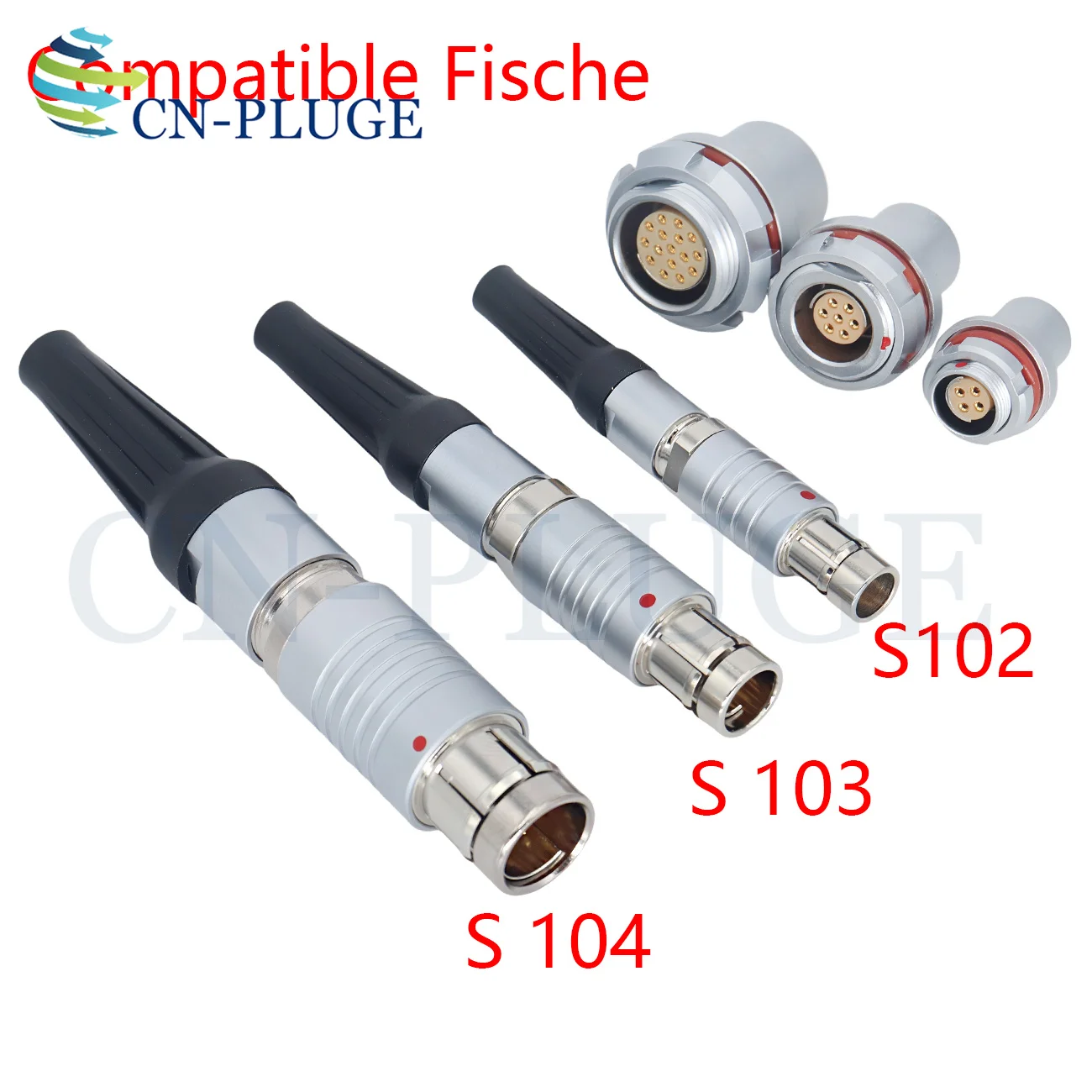 Compatible Fischer 102 103 104 Connector 2~19 Pin Waterproof IP 66/68 Push Pull Self Locking Plug and DBPE Vacuumtight Socket