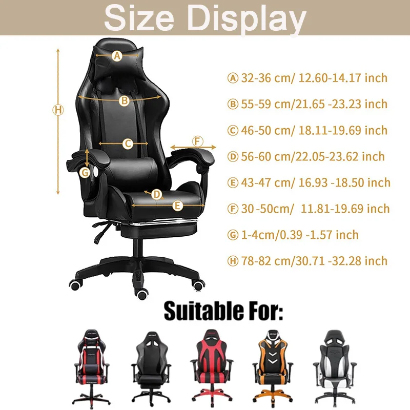 4pcs Split Gaming Chair Cover， Office Chair, Computer Seat Cover, Easy to Disassemble And Clean, Suitable for Office, Study,Home