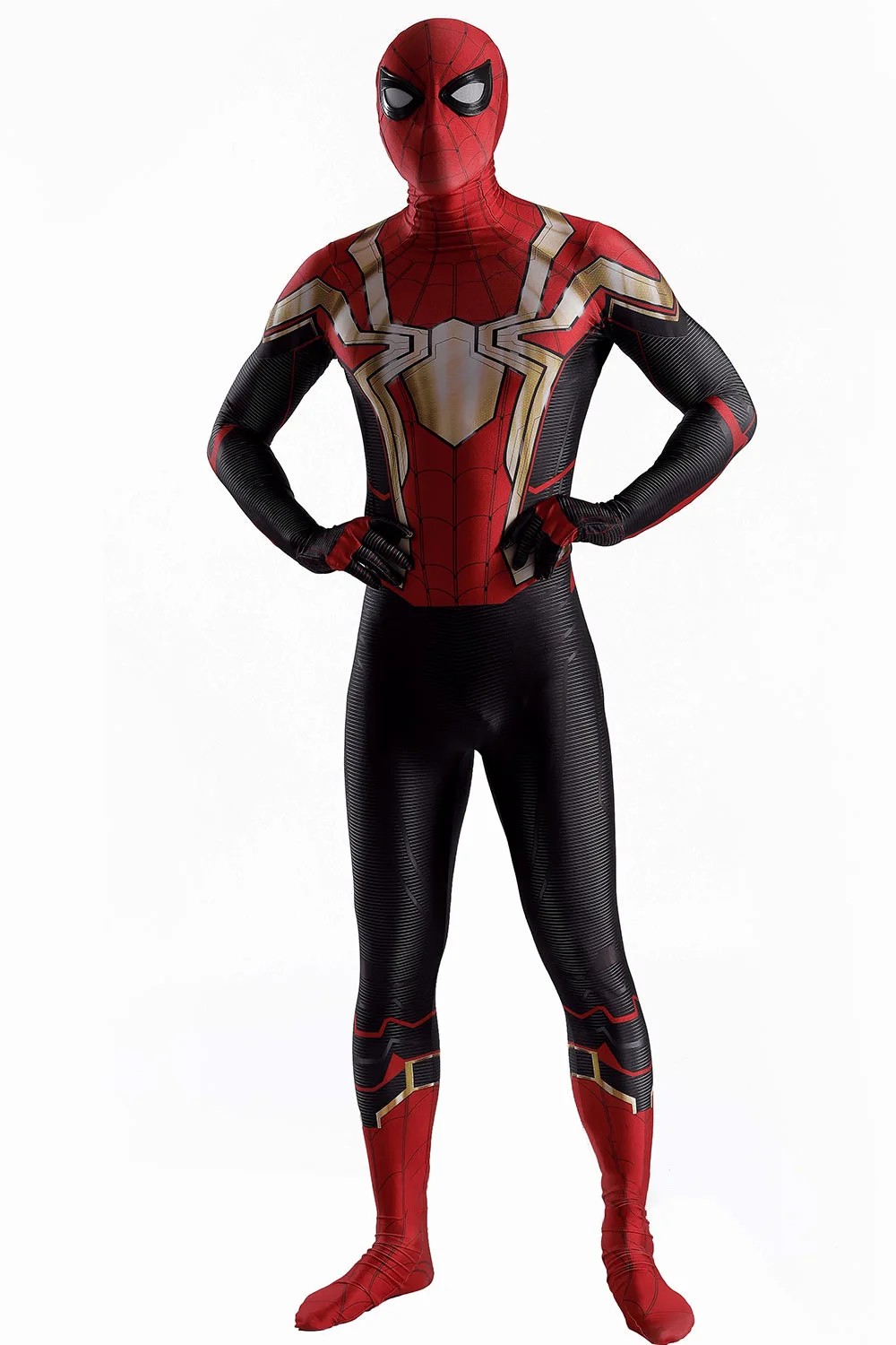 

No Way Home Iron Spiderman Costume Cosplay Superhero Spandex Outfit Halloween Costume Integrated Spider Zentai Suits Adult Kids