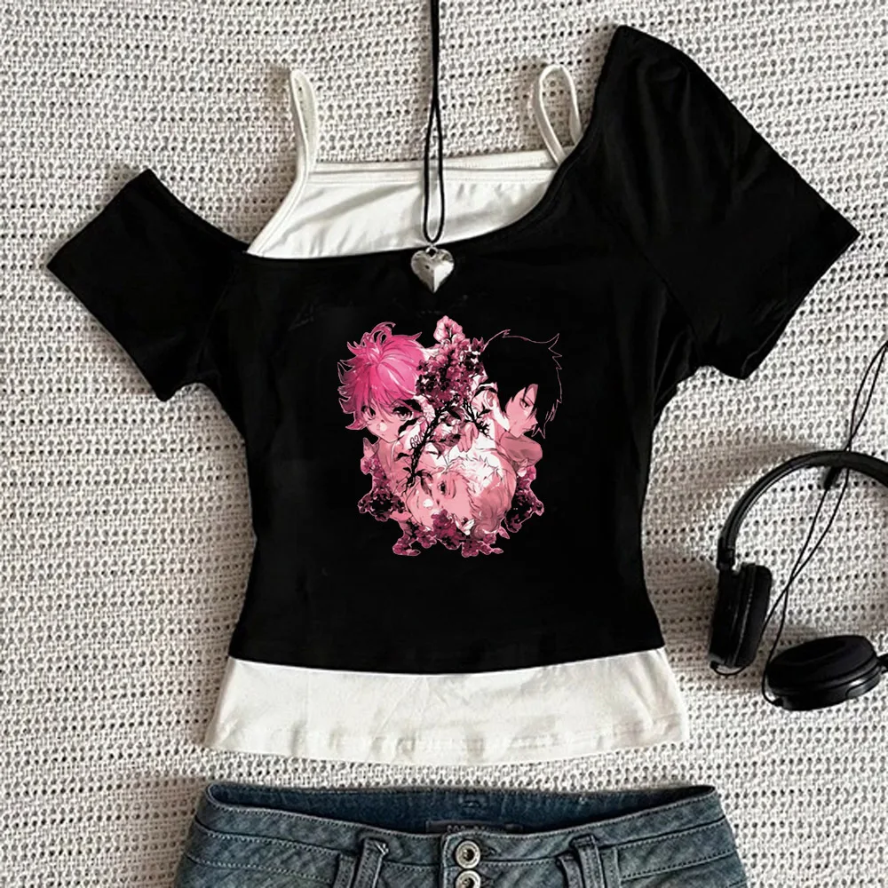 the Promise Neverland cropped top ladies cutecore scene  anime japanese tshirt baddie gyaru dollette