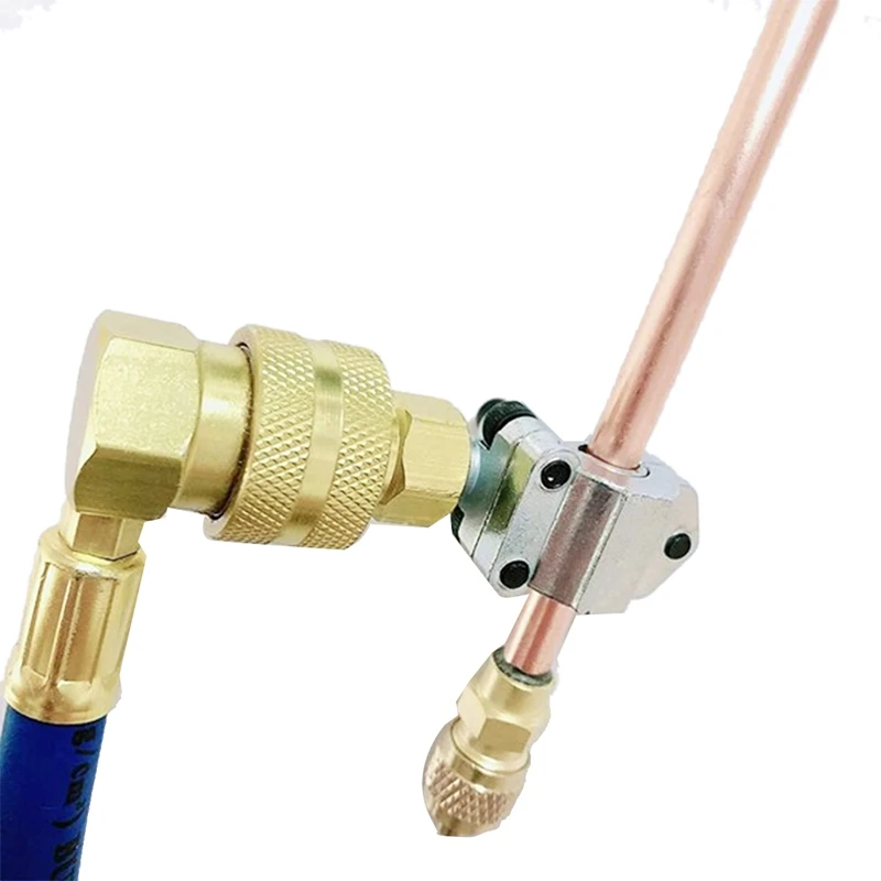 For A/C Refrigerant System Refrigerator Freon Recharge Hose With Gauge Kit R134A R12 R22,With BPV31 Piercing Tap Valve