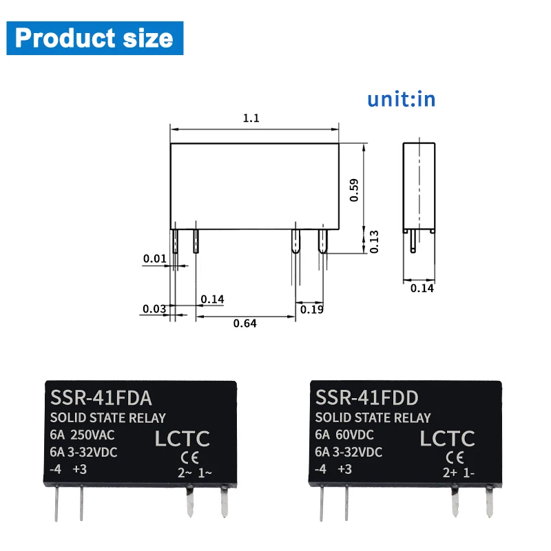 İnce röle SSR-41FDA SSR-41FDD katı hal röle 6a Din ray röle DC kontrol AC DC kontrol DC