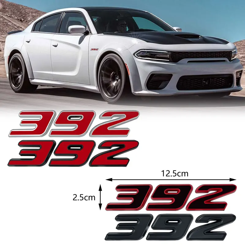 3D Metal 392 345 6.4L 5.7 Logo Car Sticker Emblem Badge Decals Auto Tail For Dodge HEMI Ford Audi Toyota Honda Jeep Accessories view 6