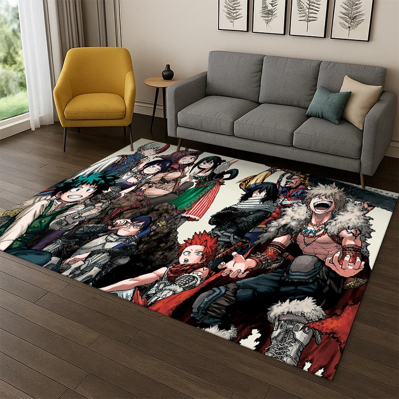 

My Hero Academia Deku Bakugou Cartoon Anime Carpet Rug for Bedroom Living Room Sofa Doormat Home Decor,Kid Area Rug Non-slip
