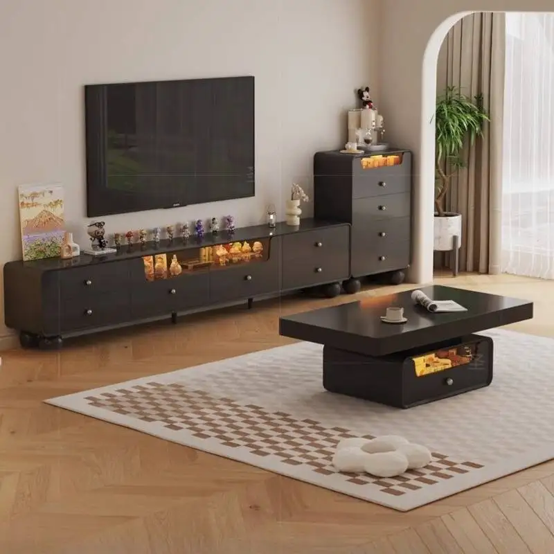 تخزين الضوء الأبيض خزانة التلفزيون الحد الأدنى الشمال غرفة المعيشة تلفزيون خزانة فاخرة مصمم طويل Fernseher Tisch أثاث المنزل