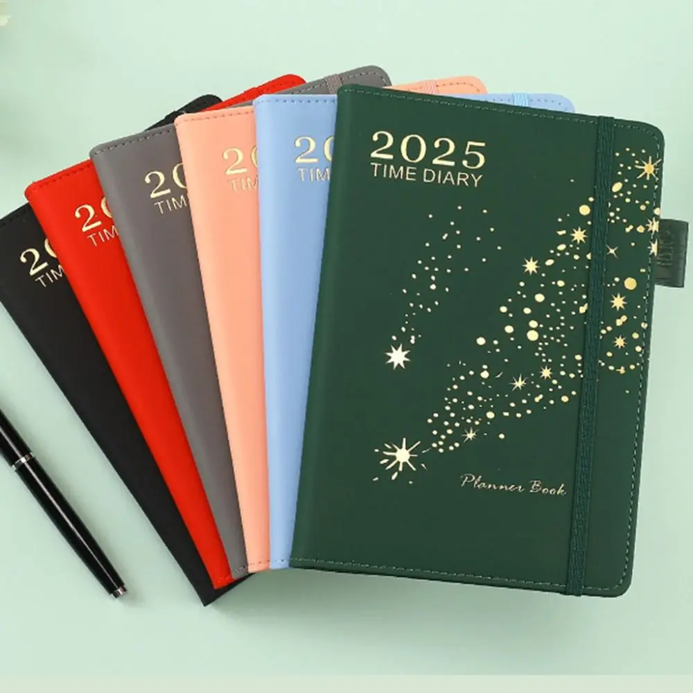 A5 2025 Agenda Planner Notebook Soft PU Cover 180 Pages 2025 Journal Notebooks Portable Thicken 12 Months Planner Notebook