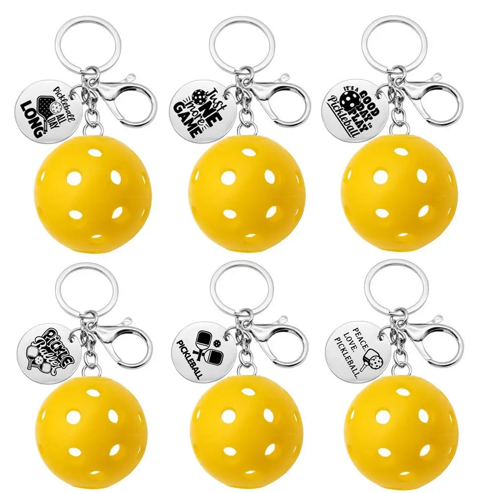 Inspirational Pickleball Keychain Novelty Pendant Pickleball Bags Charms Handmade Metal Sports Accessories Birthday Gifts