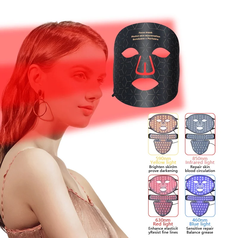 

Wireless Silicone Led Mask 4Colors 240 Lamp Beads Infrared Light Photon Mask Skin Rejuvenation Anti-Ance Shrink Pores