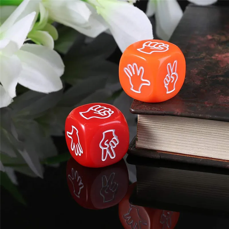 6 pcs New Funny Drinking Dice Rock Paper Scissors Dedo-adivinhando Jogo Gambling 6-Side 20mm Brinquedos