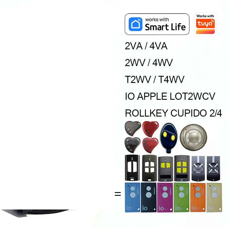 

Work With TUYA Smart WIFL Receiver for BENINCA TO GO 2VA 4VA VA 2WV 4WV WV T2WV T4WV Garage Remote Control Command 433.92MHz