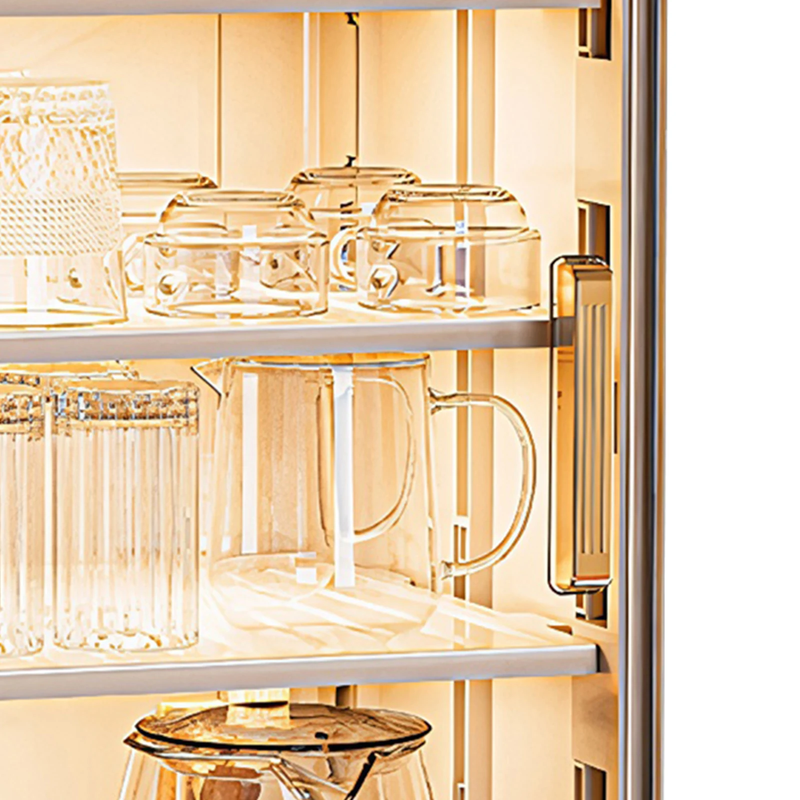

Stackable Plastic Multilayer Cup Storage Box with Doors and Shelves Countertop Cabinet for Bathroom Kitchen Home Use