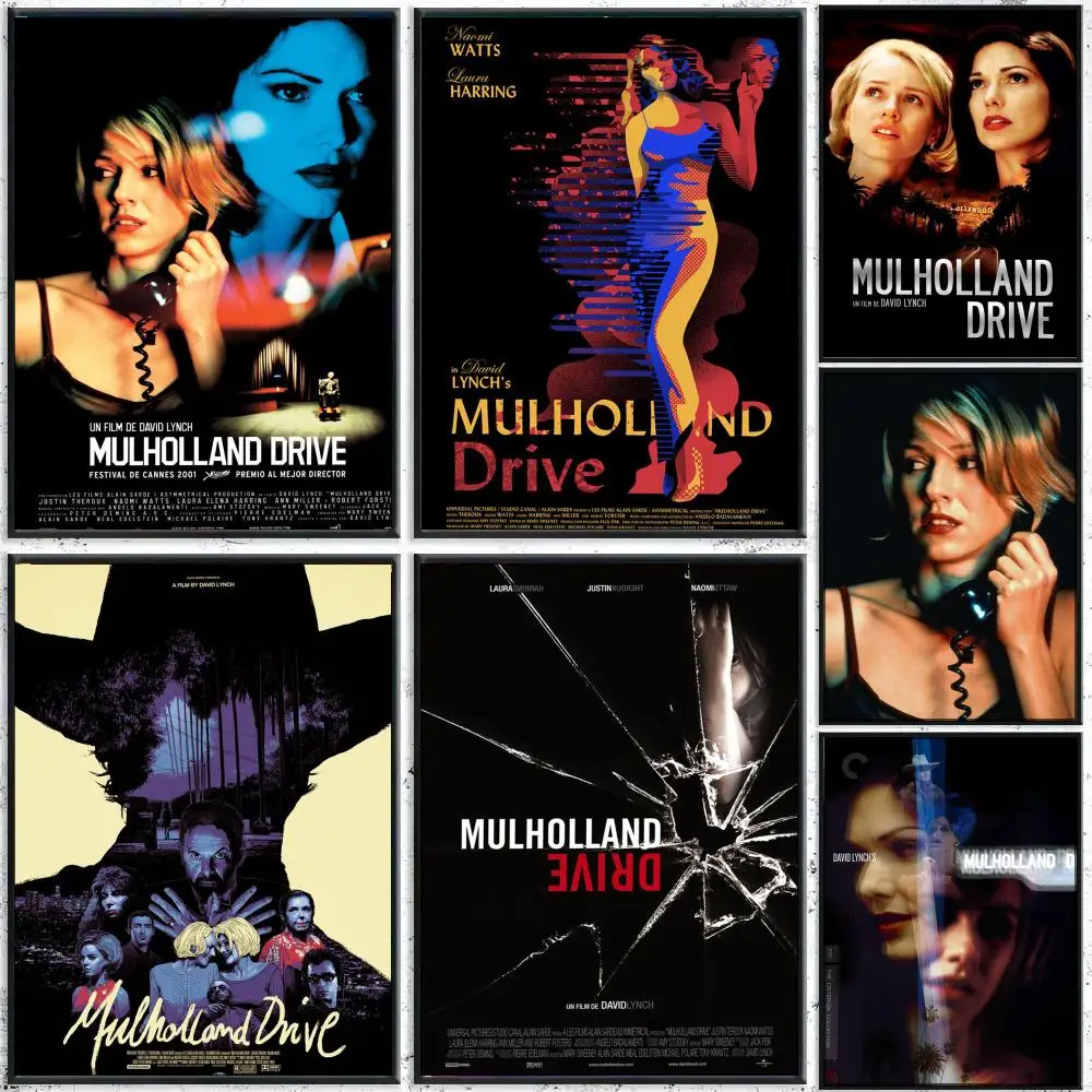 Movie Suspense Mulholland D-Drive Poster Perfect Sticker Self Adhesive for Office Home Theater Wall Art Decor Fancy Gift
