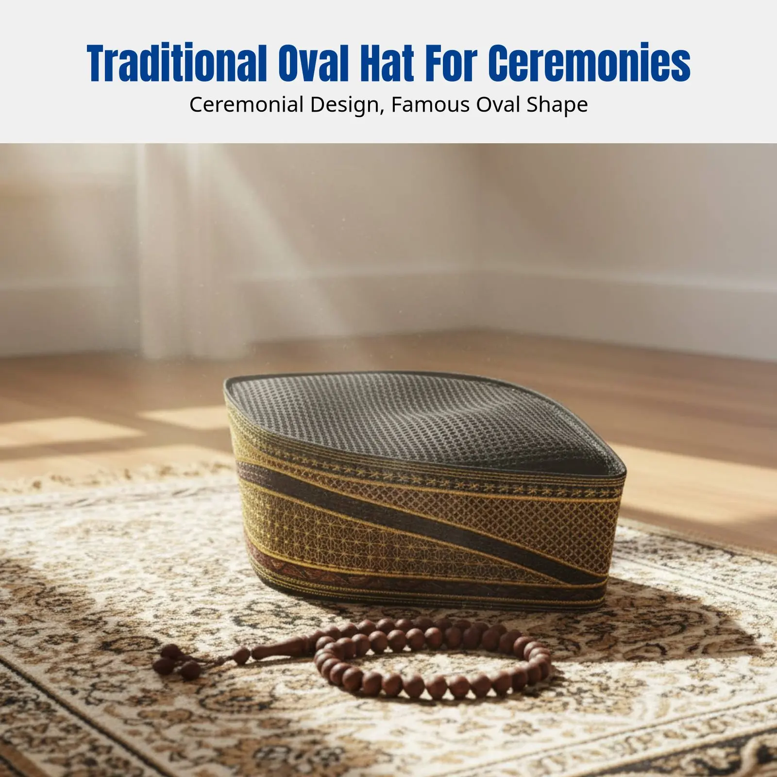 

Малайзийская овальная сетчатая шапочка, этническая вышитая мужская шляпа, дышащая летняя церемониальная кепка