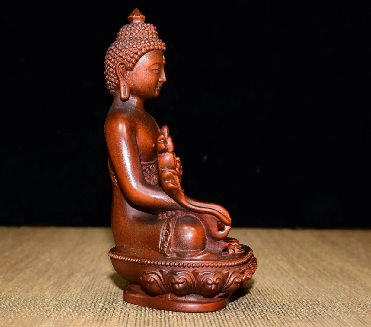Hand Carved Wood Decor Piece Handcarved Wooden Sculpture Statue Buddhist Chinese