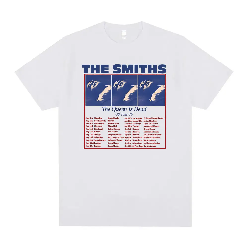 

Rock Band The Smiths The Queen Is Dead Tour 86 Graphic T-shirt Alternative 1980's Indie Morrissey T Shirts Men Vintage T-shirts