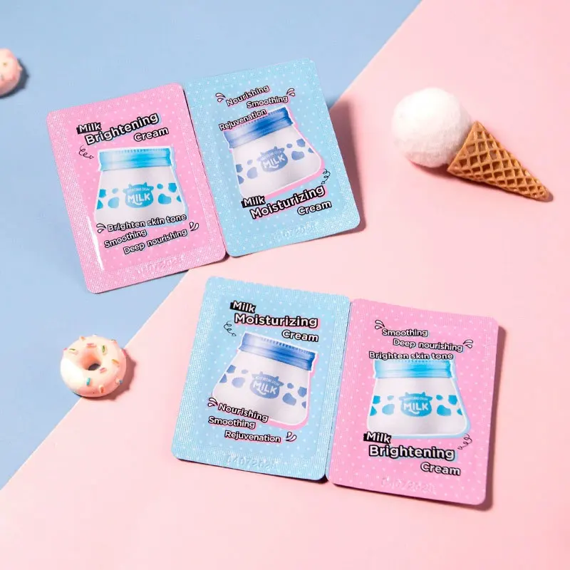 

10pcs LAIKOU Milk Moisturizing Cream Milk Cream Bag Pack 1.5g Tablets Moisturizing Moisturizing Wholesale