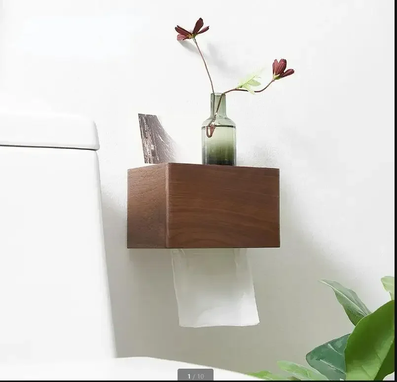 Caja de pañuelos de madera Rectangular, soporte de pañuelos montado en la pared, caja de almacenamiento de pañuelos decorativa con forma de pájaro y ciervo, cajas para servilletas, portarrollos de papel