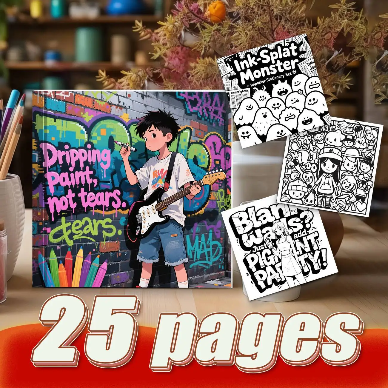 

Cartoon Stress Relief Coloring Book For Adults Anti Bleeding Hand Account DIY Hand Painted Line Art Healing Pressure Relief