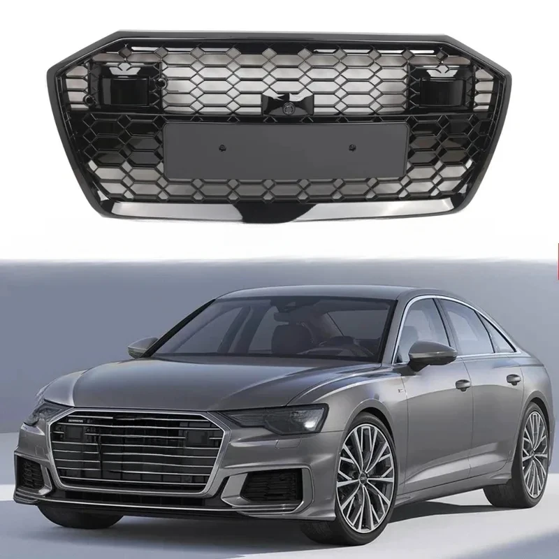 

Factory Hot Selling Gloss Black Honeycomb Mesh Front Bumper Radiator Grille Auto Exterior Accessory