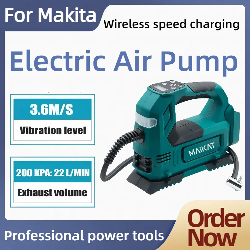 Für Makita Akku-Reifenfüller Luftkompressor Tragbare LED-Licht-Handluftpumpe mit digitalem Manometer ﻿ 18-V-Batterie