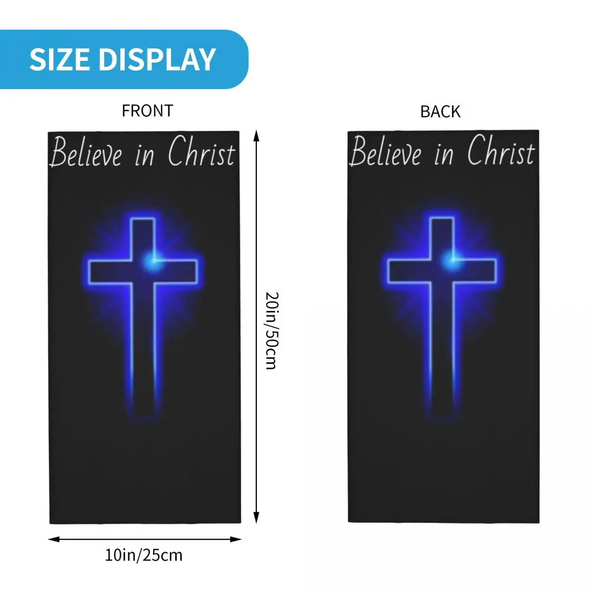 Custom Believe Jesus Christ Bandana Neck Gaiter for Ski Running Women Men Wrap Scarf Balaclava Warmer