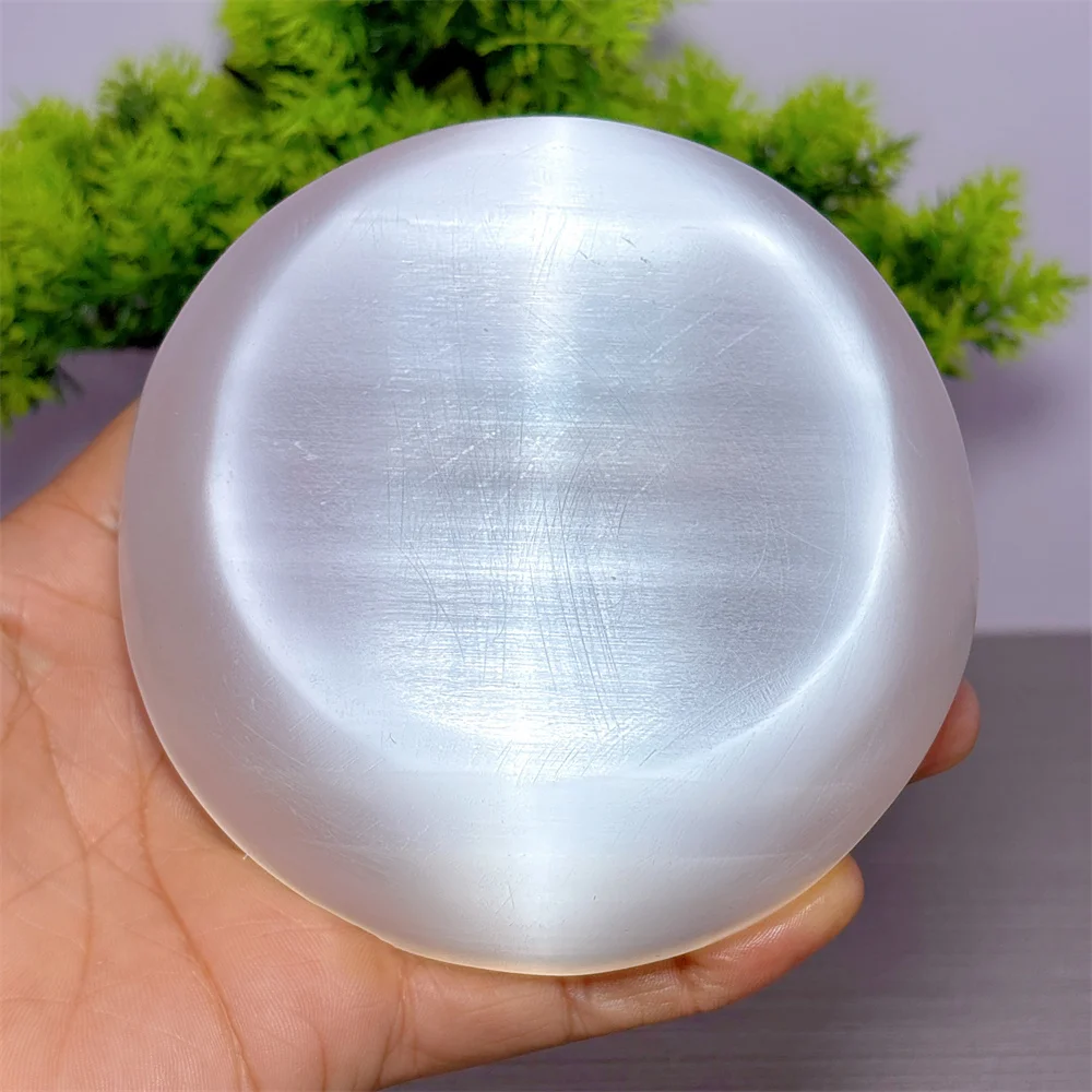 Selenite Bowl Natural Crystal Home Decoritems Room decor Lucky Auspicious Quartz Stone Garden Healing Energy Love Gifts view 3