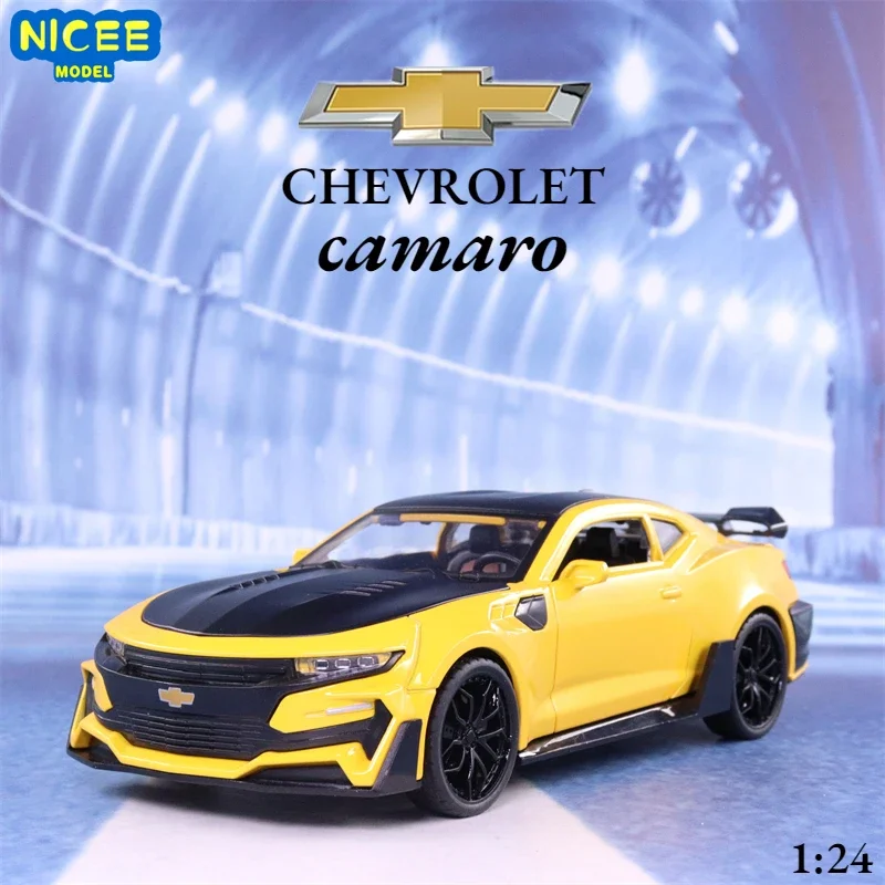 

1:24 Chevrolet Camaro Alloy Sports Car Model Diecast Metal Vehicles Model Simulation Sound Light Collection Kids Toy Gift F261