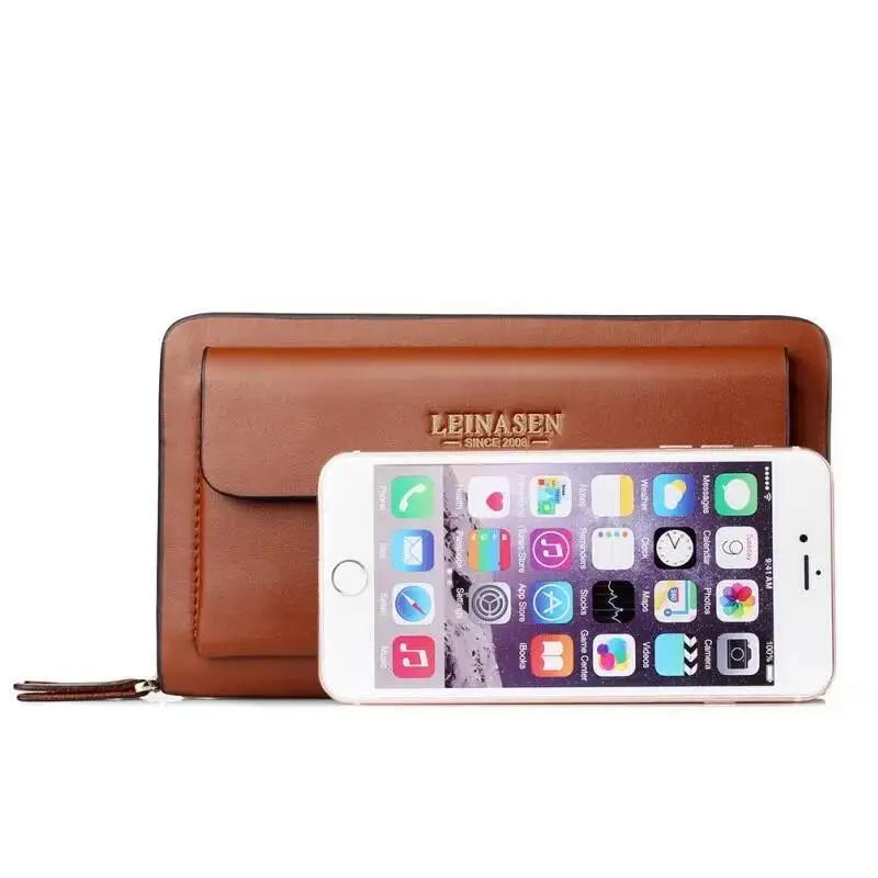 Clutch Bag Long Purse Large Capacity Men's Wallets Cell Phone Passcard Pocket High Quality Wallet Bags For Men