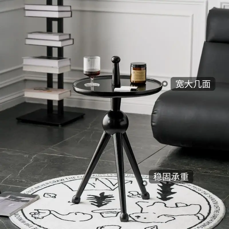 Living Room Coffee Table Simple Solid Wood Sofa Edge Table Hand-Held Storage Corner Table Round Edge Table Furniture Room Desk