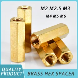 5-40pcs Brass Hex Spacer M2 M2.5 M3 M4 M5 M6 Brass PCB Motherboard Standoffs Nut Hexagon Copper Column Standoff Bolt Screw