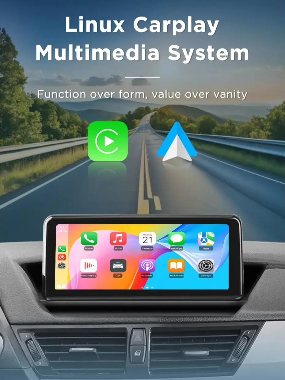 Junsun Linux-System Kabelloses Carplay Android Auto Autoradio für BMW X1 E84 2009-2015 CIC iDrive Touchscreen-Haupteinheit Online YouTube Multimedia-Player GPS-Navigation Intelligente Systeme Stereo