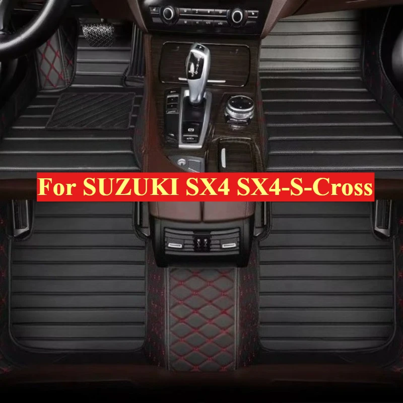 Custom Car Floor Mats For SUZUKI SX4 SX4-S-Cross 2007-2026 All Weather Auto Accessories Foot leather Carpets Fashion Rugs Pads-