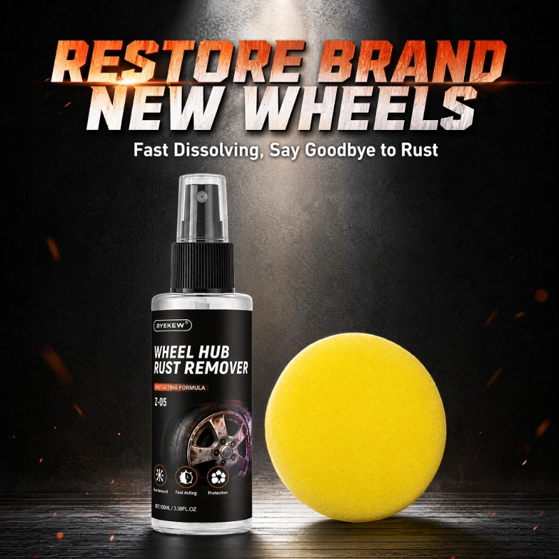 Wheel Rust Remover, Iron Fallout Cleaner for Car Rims, Heavy Duty Brake Dust Descaler Alloy Steel Safe
