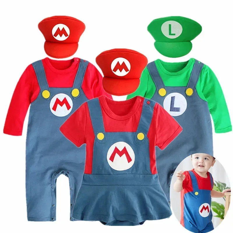 

Cosjie 1-2Y Baby Super Mari Bros Cosplay Dance Costume Set Child Anime Funny Party Gift Hat